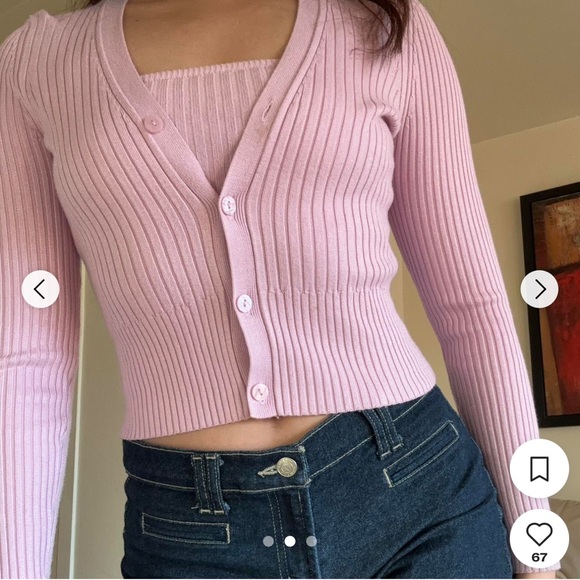 Abercrombie Ribbed Knit Cardigan Set - Picture 2 of 13